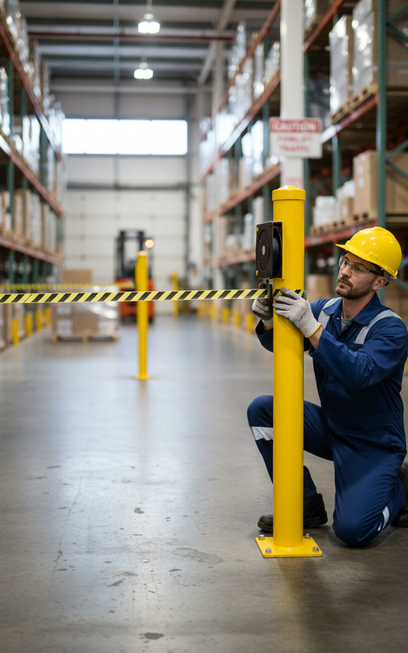 Premium Heavy Duty Safety Barrier Bollard with 1.2m Height and 10kg Weight for Secure Area Management