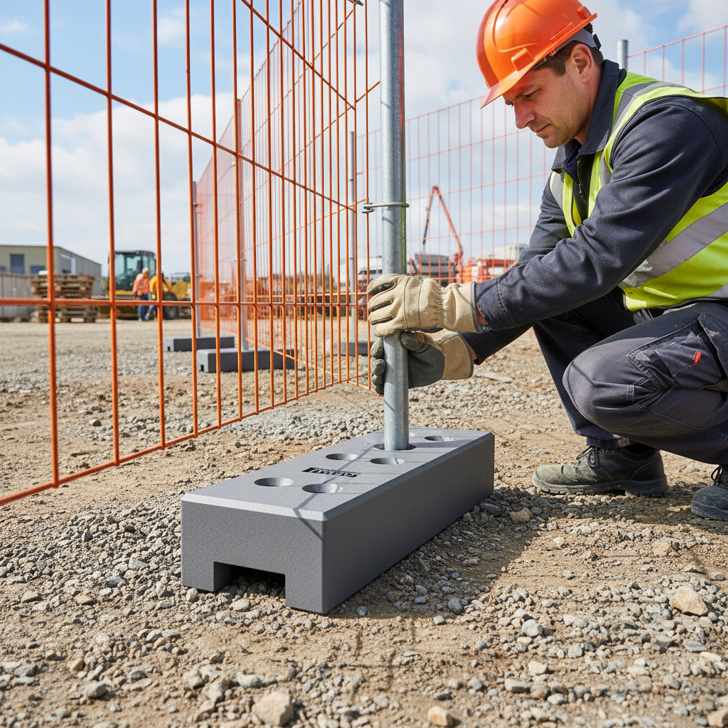 Premium Recycled Plastic Base Plate for Mobile Fences - Durable and Weather-Resistant Support for Temporary Fencing
