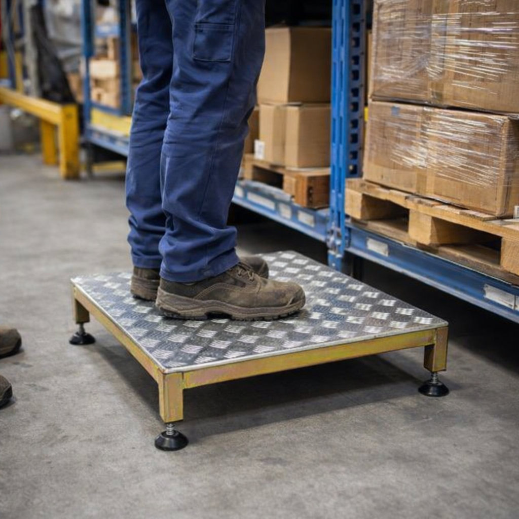 Metal Step Stool – White – 300kg Capacity – Indoor/Outdoor Use