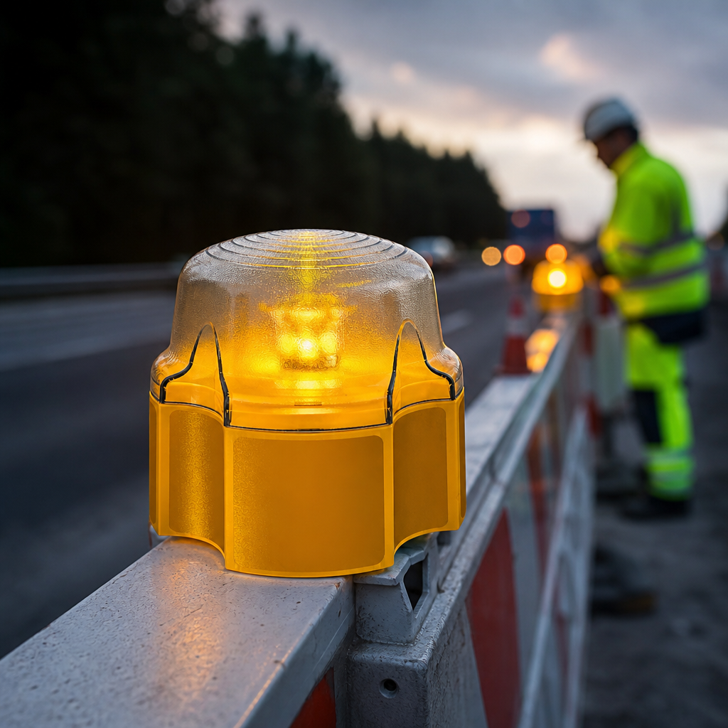Amber LED Rechargeable Warning Light for Traffic Management