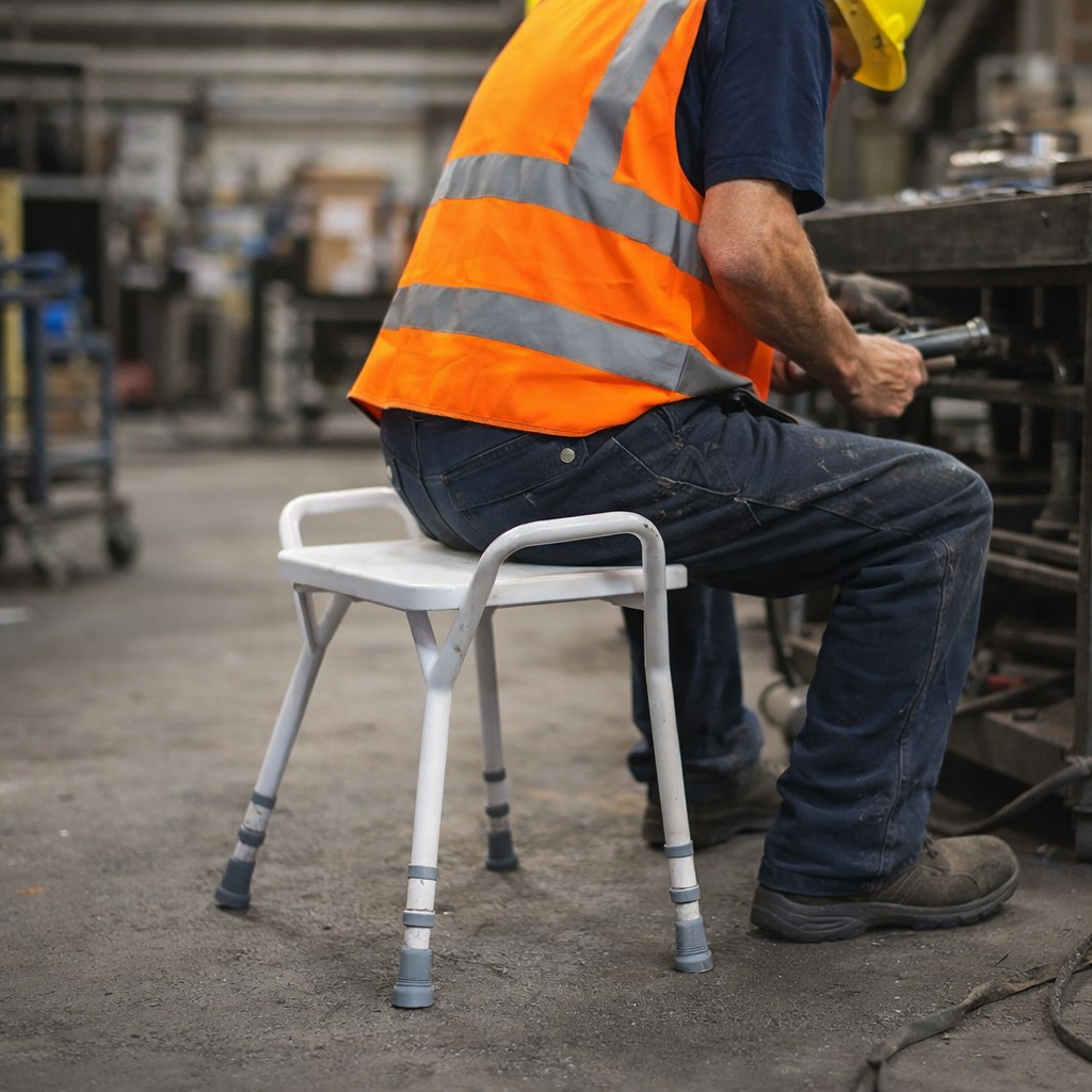 Adjustable Shower Stool – White – Lightweight & Durable – Bathroom Safety