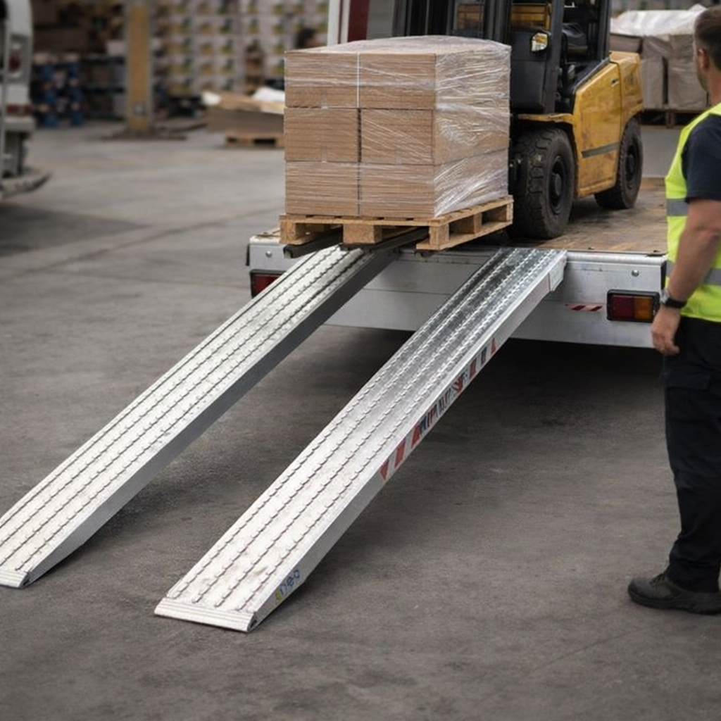 Heavy Duty Aluminium Loading Ramps – 3500x520mm – 12195kg Capacity – Industrial Use