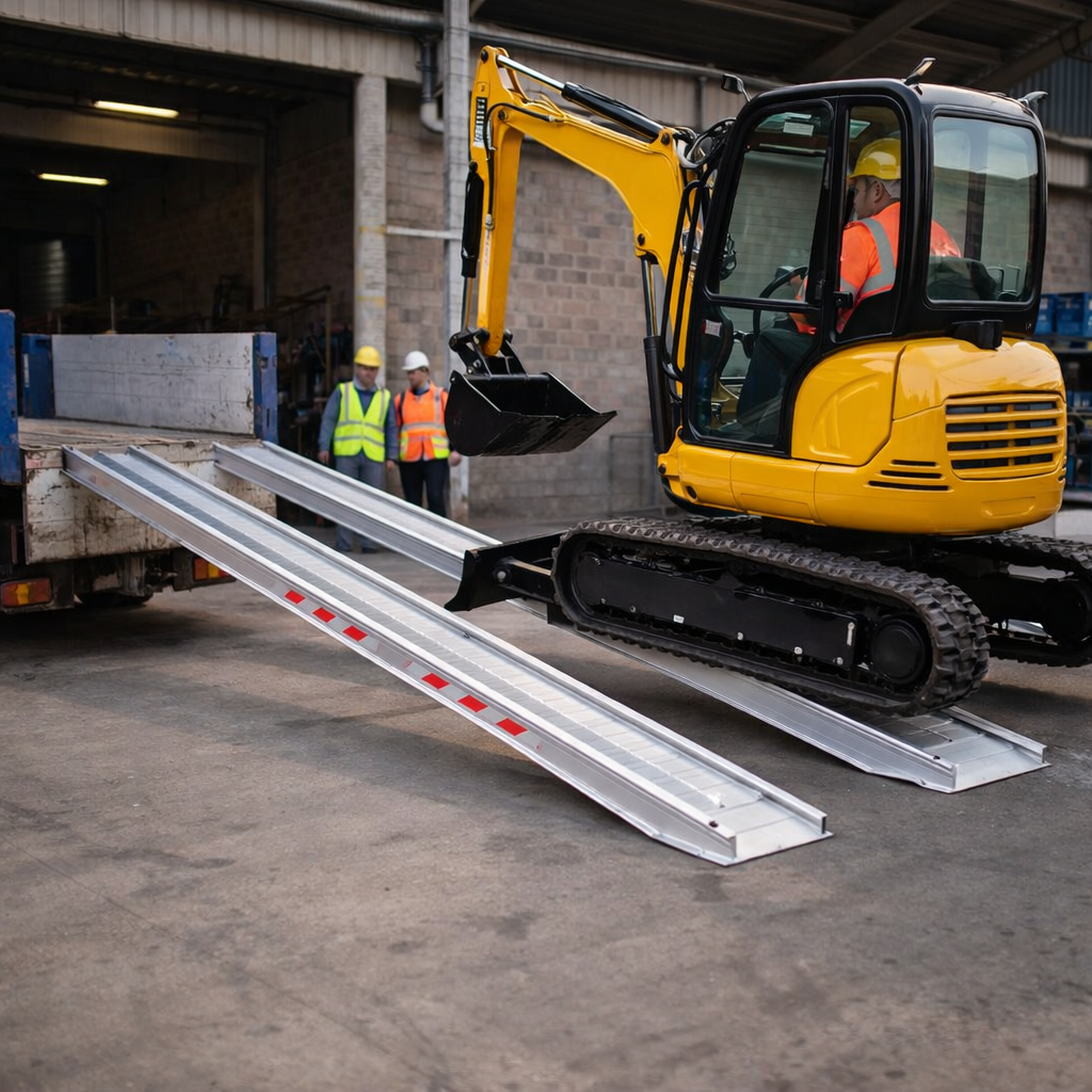 Aluminium Loading Ramps – 2500x400mm – 7000kg Capacity – Plant & Digger Access