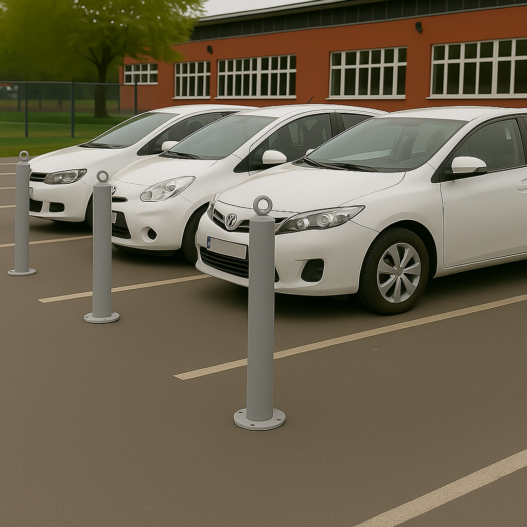 76mm Grey Fixed Security Bollard 3