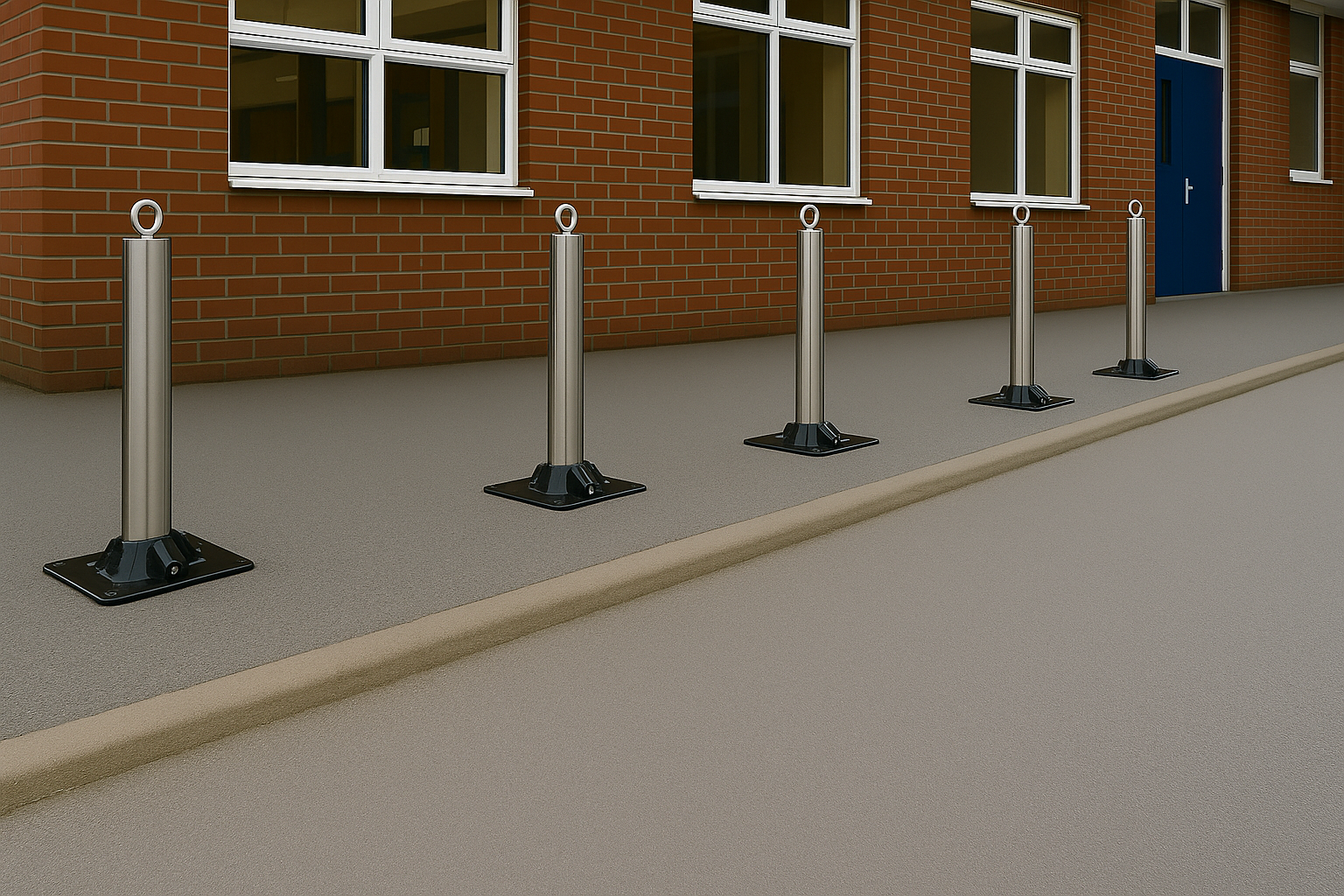 76mm Premium Stainless Steel Fold-Down Parking Post with Integral Lock 2