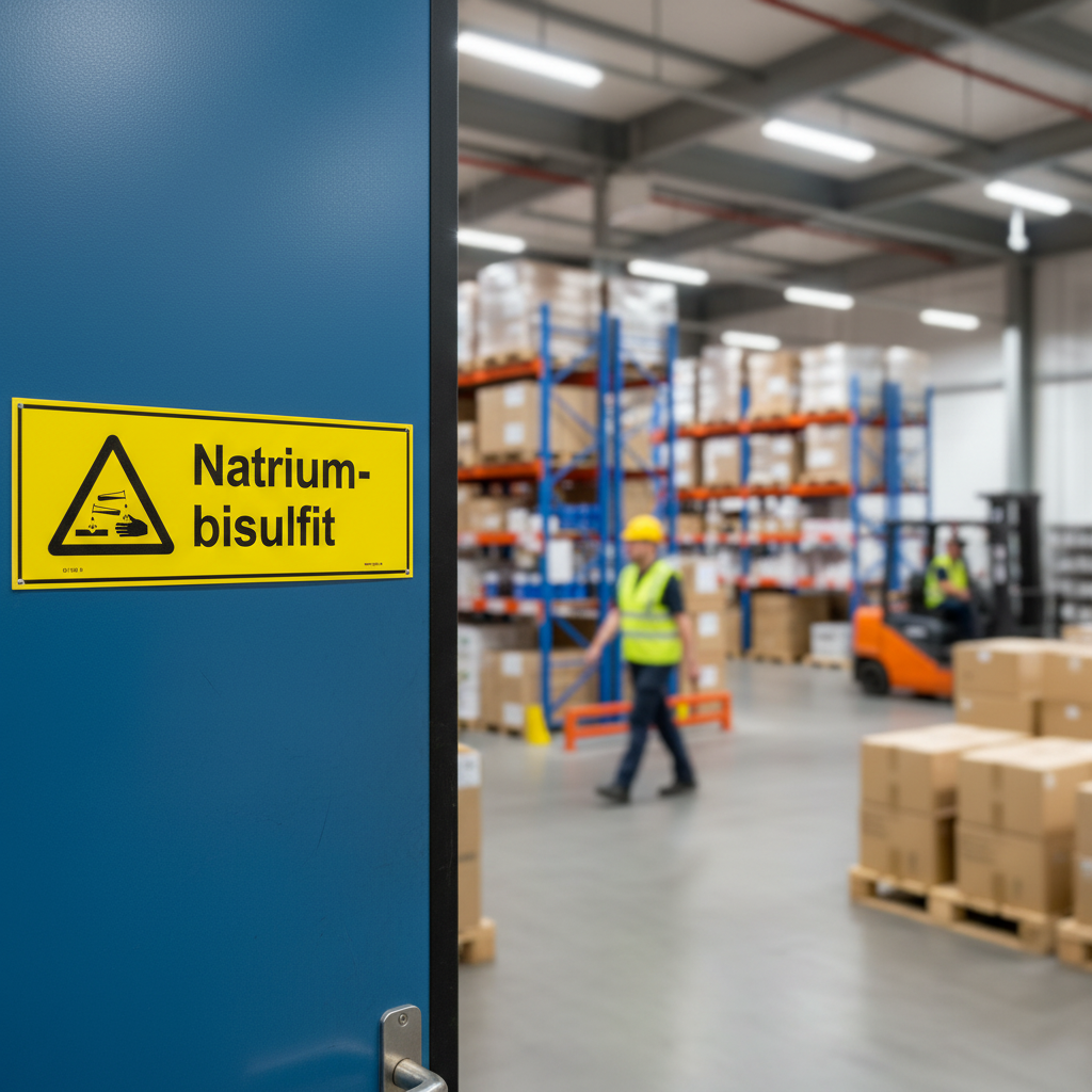 Premium Warning Sign for Sodium Bisulfite - Durable Material Options with Easy Installation and High Visibility