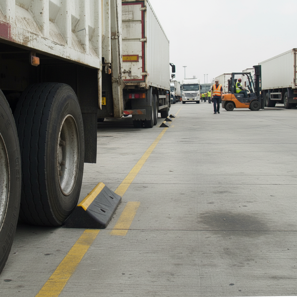 Heavy Duty Rubber Wheel Stops for Trucks and Trailers - 1000mm Length with Fixings for Secure... - side view | Barriers Co
