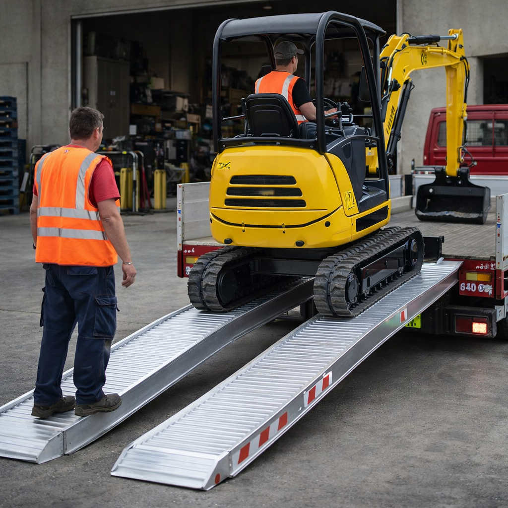 Aluminium Loading Ramp – 3500x400mm – 3000kg Capacity – Plant & Digger