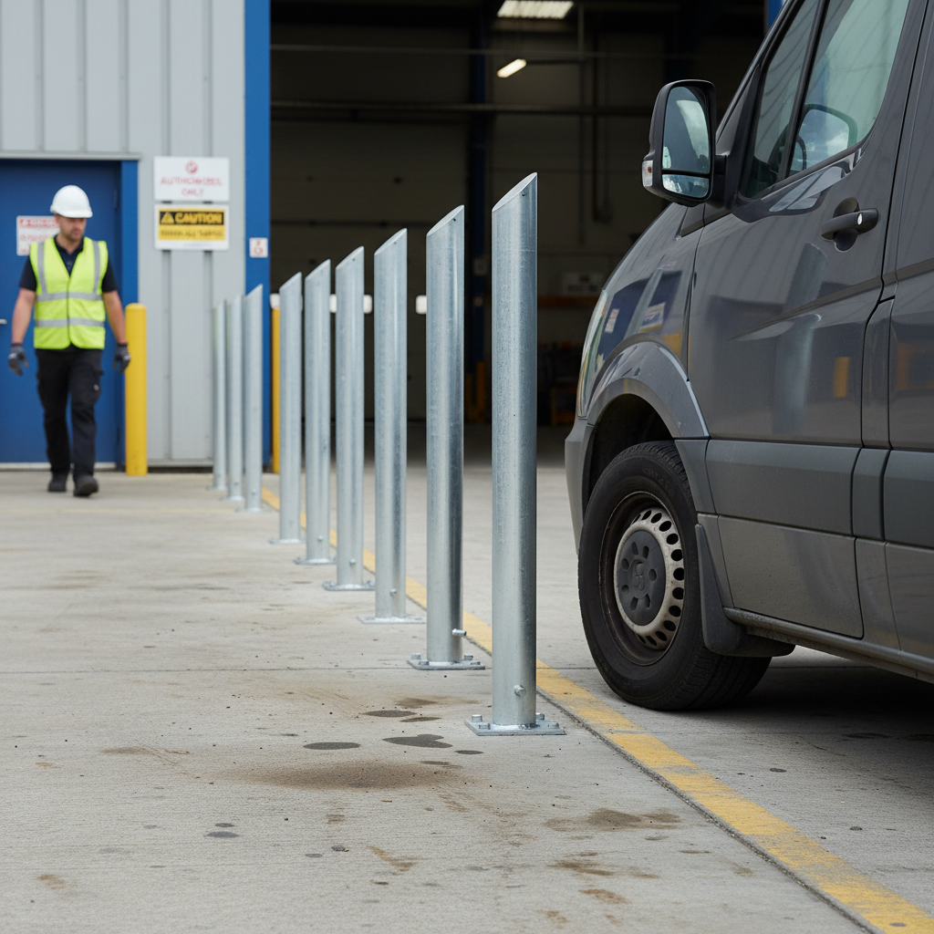 Premium Galvanised Mitre Top Bollard 1000mm - Decorative and Functional Access Control Solution