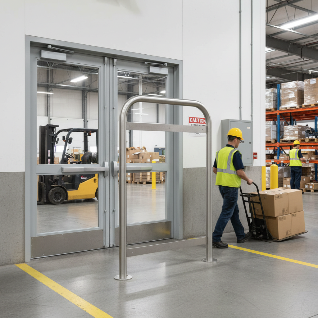 Premium Stainless Steel Door Guard - Heavy Duty Protection with Adjustable Shock Absorber for Indoor and Outdoor Use