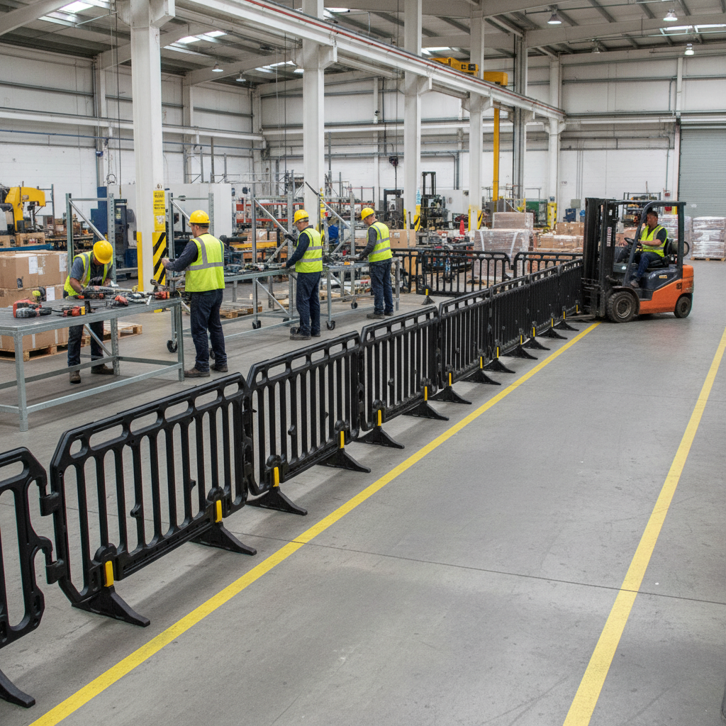 Premium Plastic Crowd Control Barrier - Durable, Lightweight, and Easy to Stack for Effective Crowd Management - Detail View