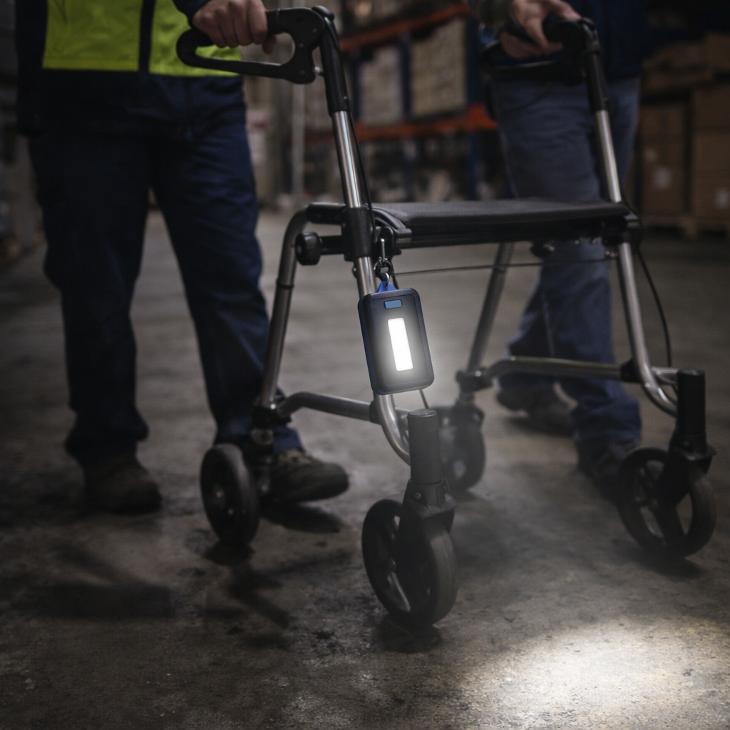 Rollator LED Light – White – Easy Attach – Improved Visibility