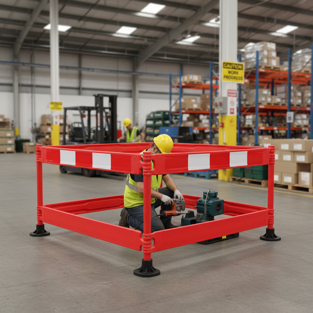 Premium Post and Plank Barrier System - Lightweight, Durable, Easy to Transport with Folding Design - side view | Barriers Co