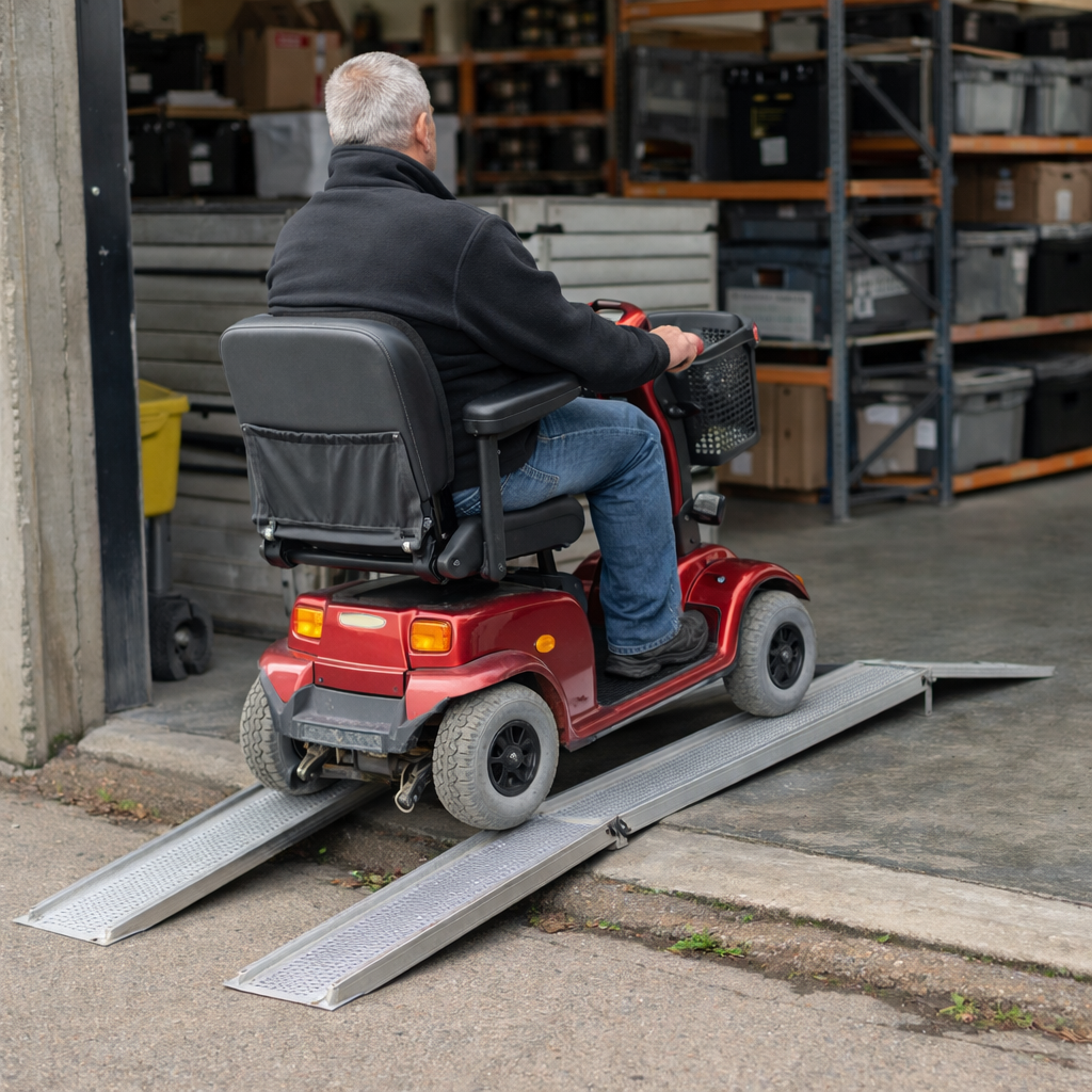 Folding Mobility Scooter Ramps – 1100mm-2000mm – Low Profile – Wheelchair & Scooter Access
