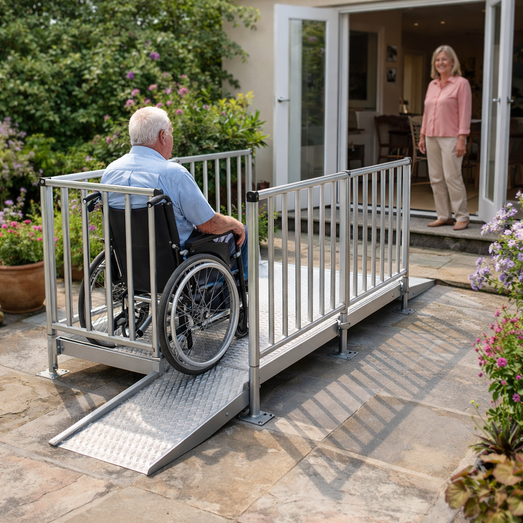 Modular Wheelchair Ramp Kit – 1080mm x 1000mm – Steel – Indoor/Outdoor