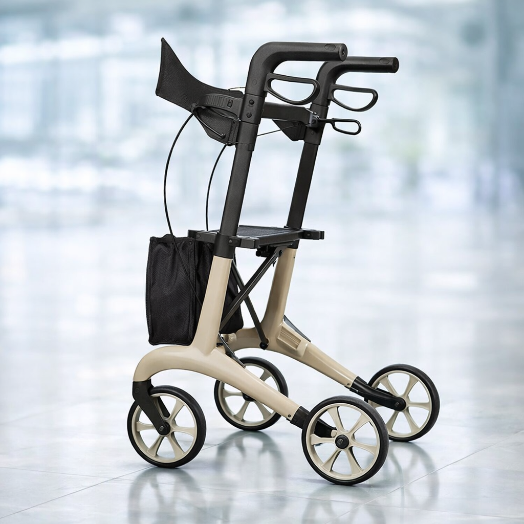 Carbon Fibre Rollator – Lightweight – Adjustable Handle – Mobility Aid
