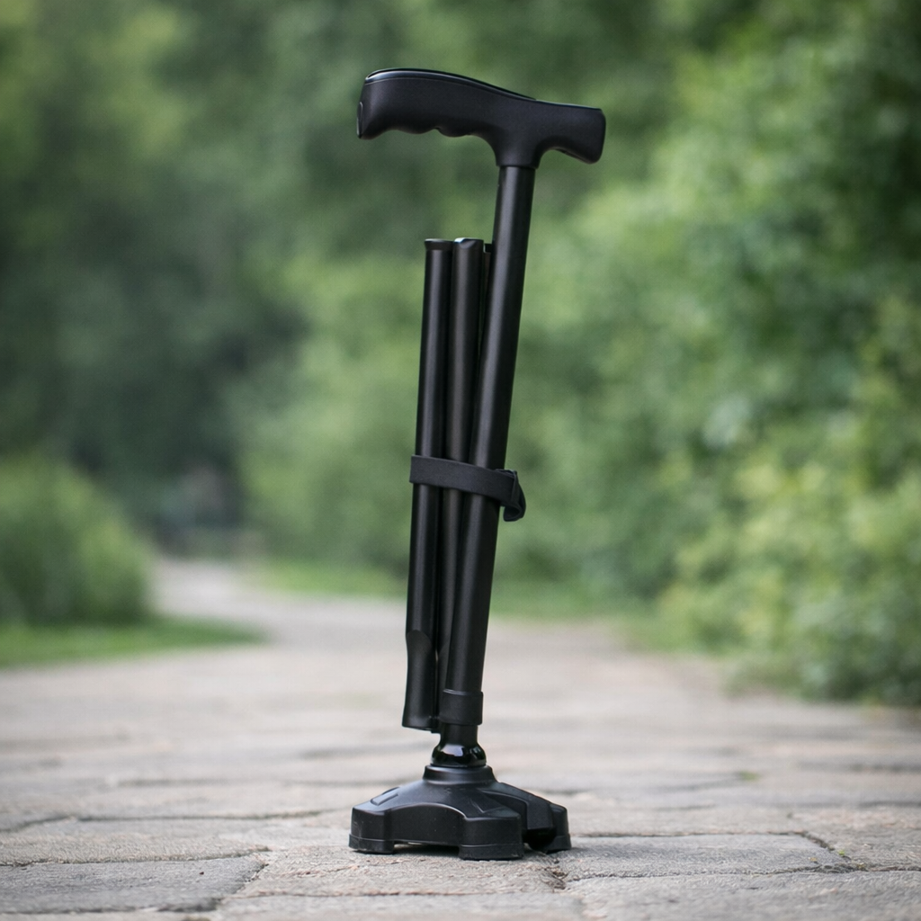 Comfort Walking Stick – Black – Adjustable Height – Mobility Aid