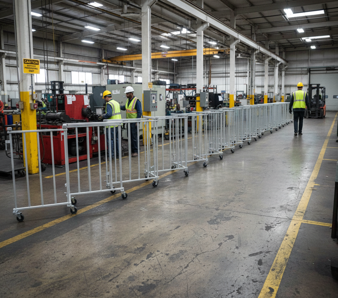 Premium Extendable Aluminium Safety Barrier for Crowd Control - Quick Deployment and Easy Storage