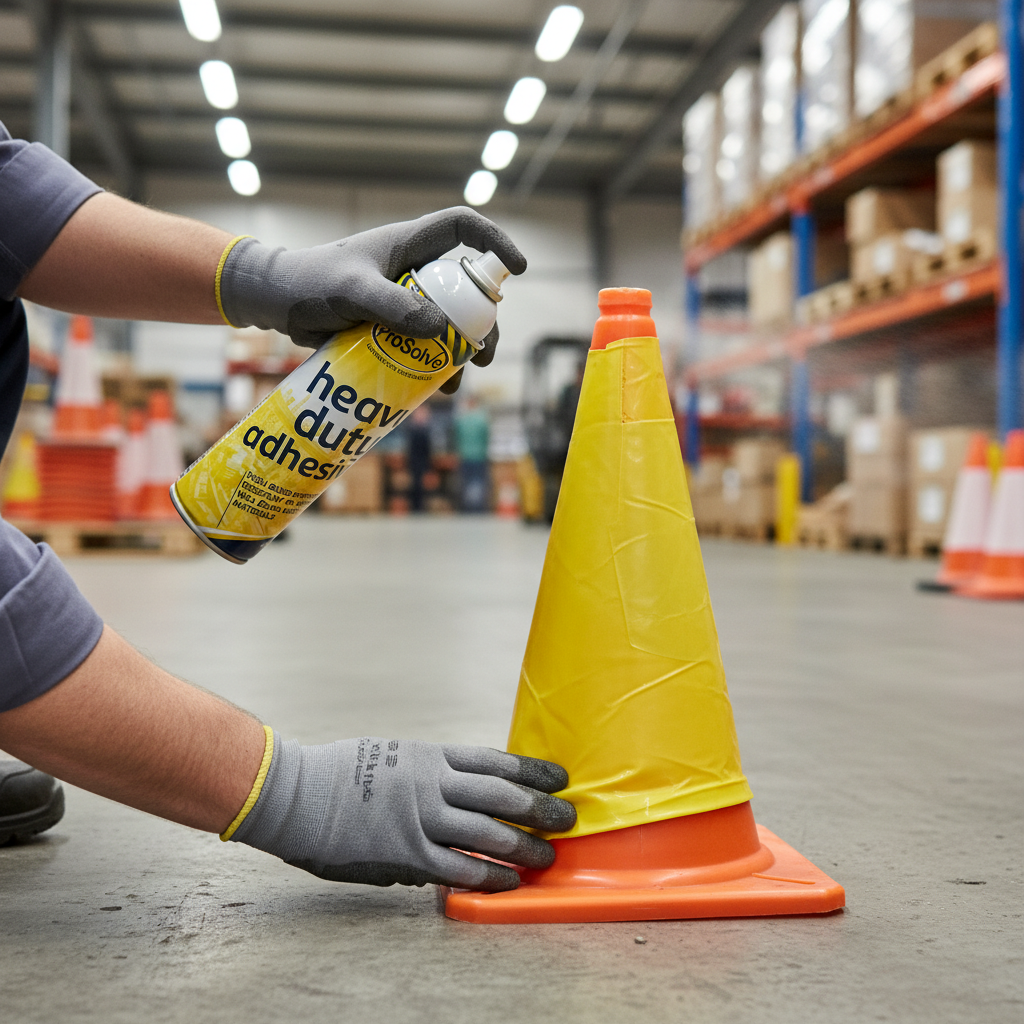 Premium High-Performance 500ml Spray Adhesive for Traffic Cone Sleeve Bonding - High-Quality Professional Grade for Industria
