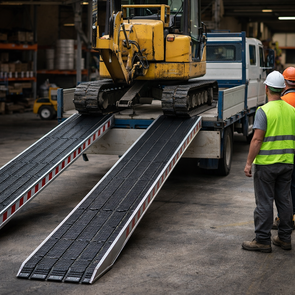 Industrial Grade Steel Track Ramps – 5000mm x 720mm – 9574kg Capacity – Heavy Duty