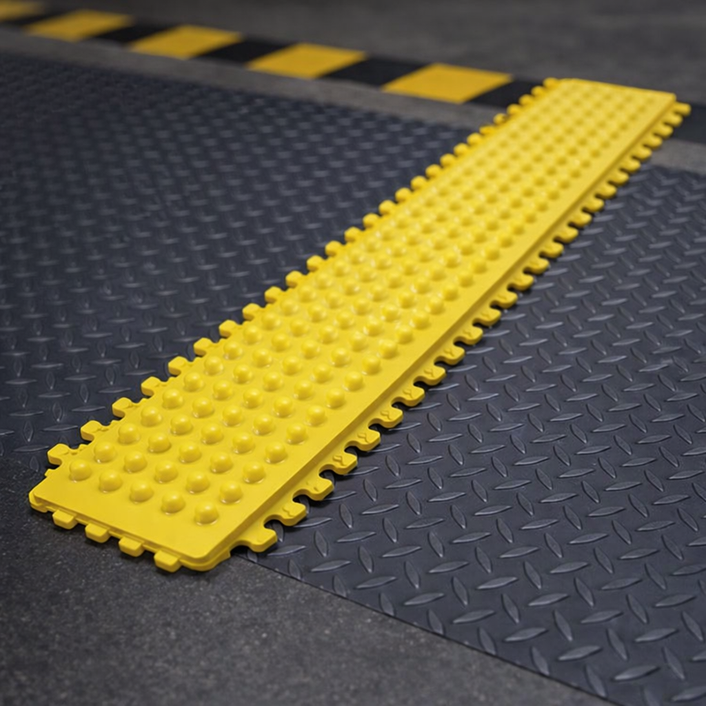 Safety Line Nitrile Mat – 91 cm x 10 cm Yellow – Heavy Duty – Industrial Use