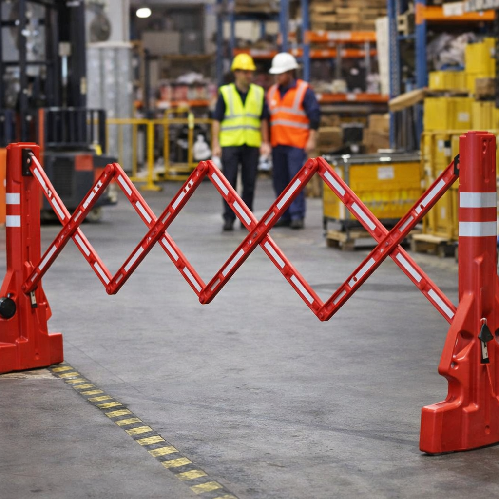 Expandable Plastic Barrier – Red – Water Filled – Safety & Crowd Control