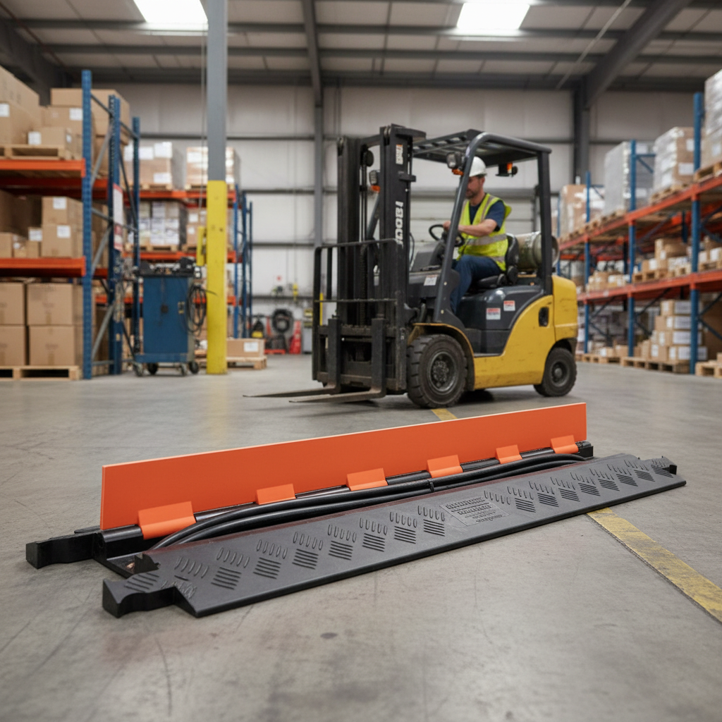 Premium Low Profile Single Channel Cable Protector for High Traffic Areas with Durable Construction