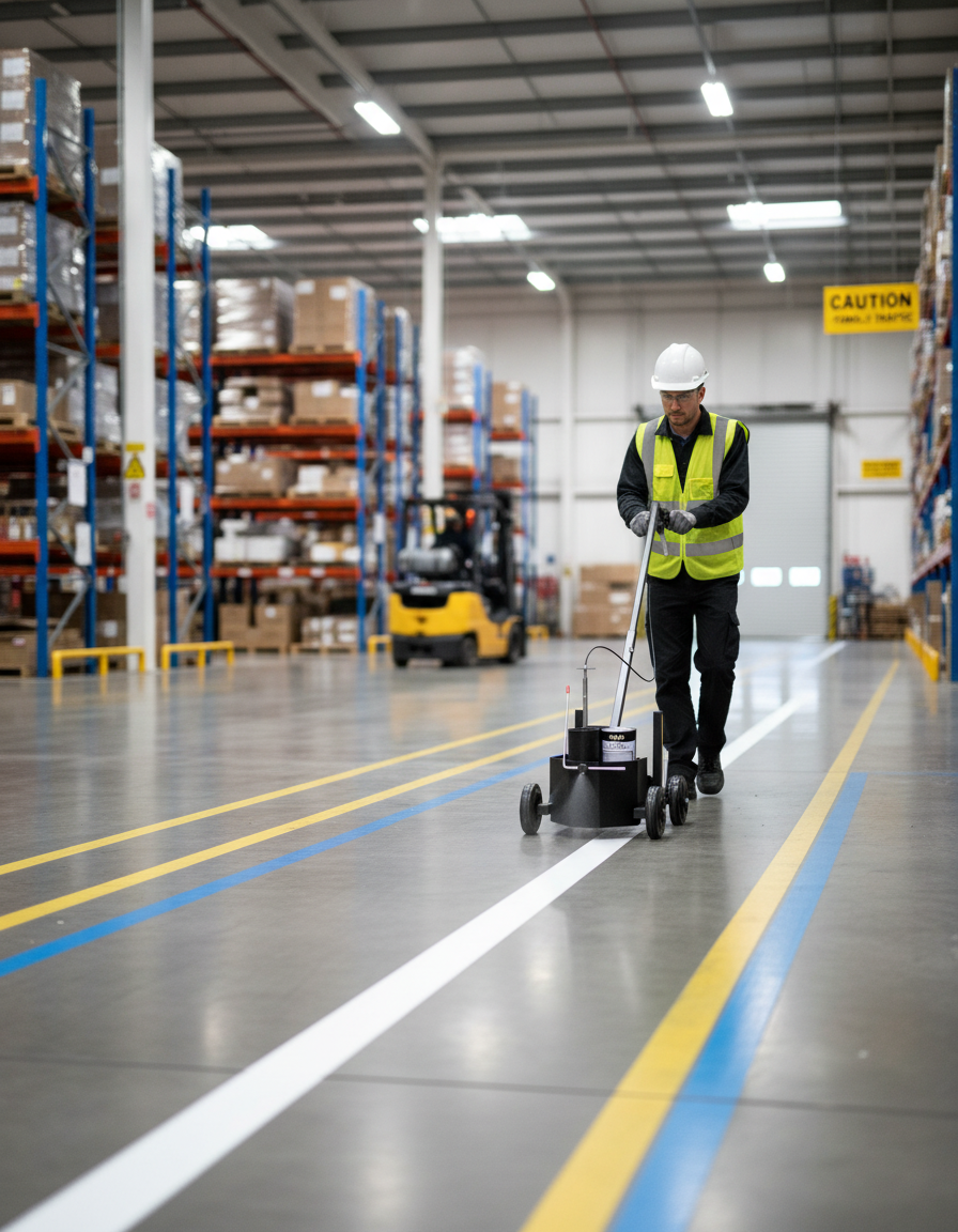 Premium Line Marking Cart for Consistent and Straight Floor Markings - Easy to Maneuver and Quick to Set Up