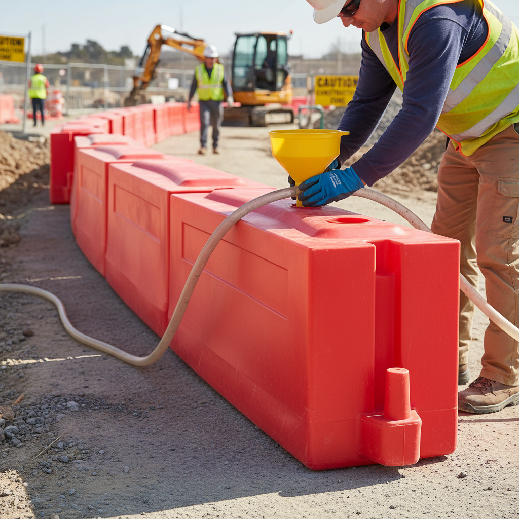 Premium Water Filled Track Barrier for Enhanced Site Safety and Control - High-Quality Professional Grade... | Barriers Co