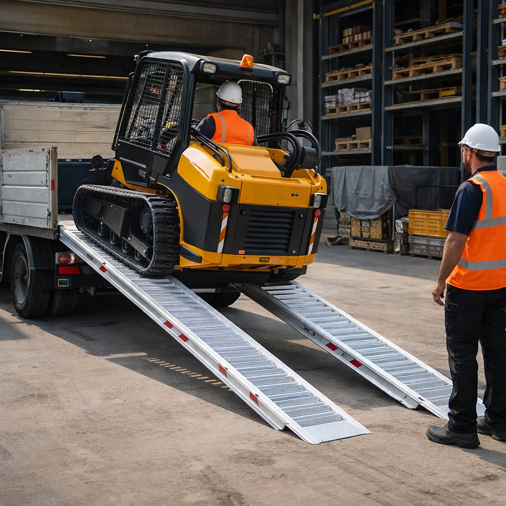 Aluminium Loading Ramps – 3500x510mm – 12000kg Capacity – Plant & Digger Use