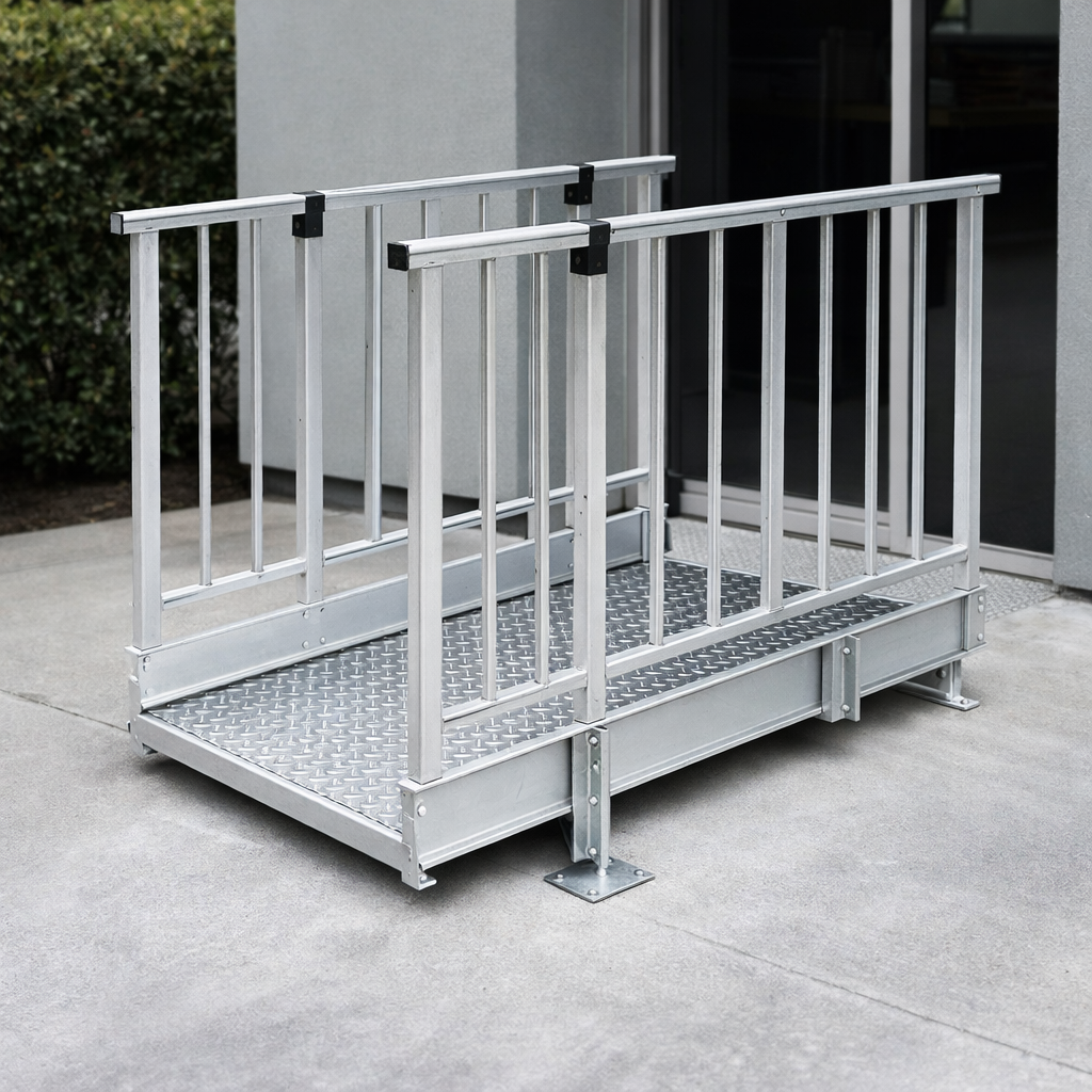 Modular Ramp Kit – 1100mm x 1360mm – Balustrade Handrails – Portable Access