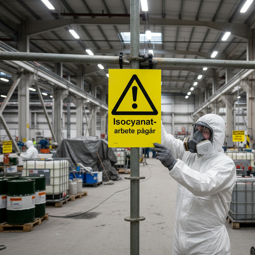 Premium Warning Sign for Isocyanate Work - Various Sizes and Materials for Clear Safety Marking