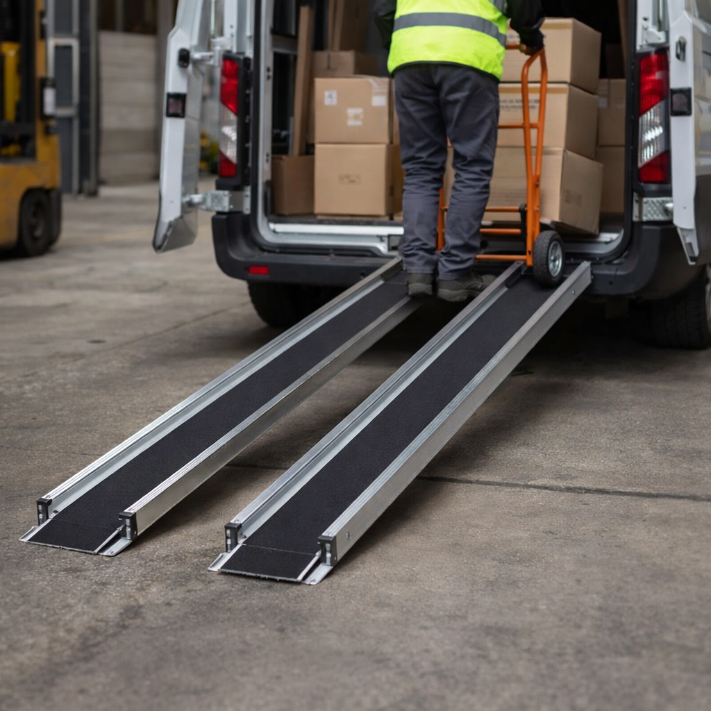 Telescopic Channel Ramps – 4ft – Black Grip Surface – Kerb & Step Access