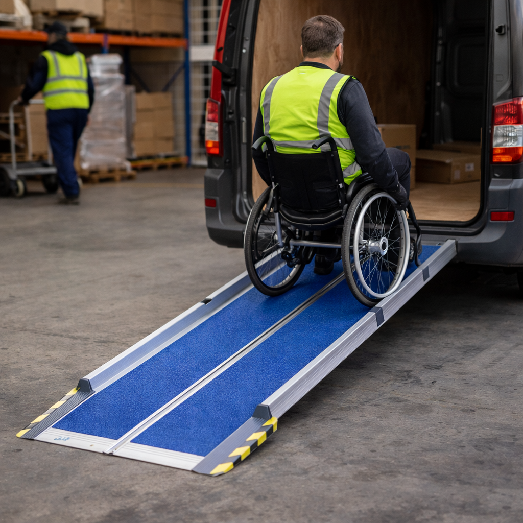 Folding Wheelchair Ramp – 520mm-2000mm – 400kg Capacity – Mobility Aid