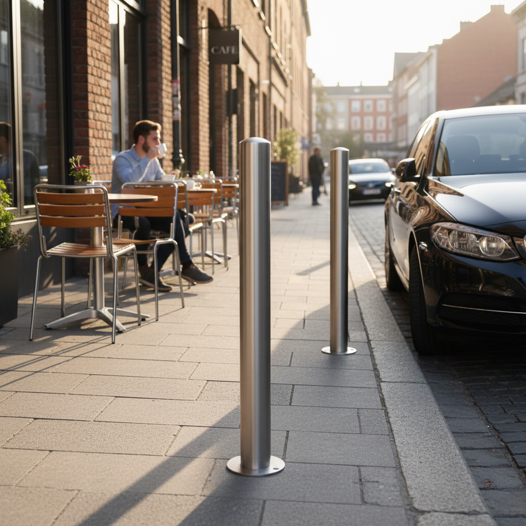 Premium Heavy Duty Stainless Steel Safety Barrier Post Ø 60 mm-102 mm with Corrosion Resistance and Versatile Mounting Options