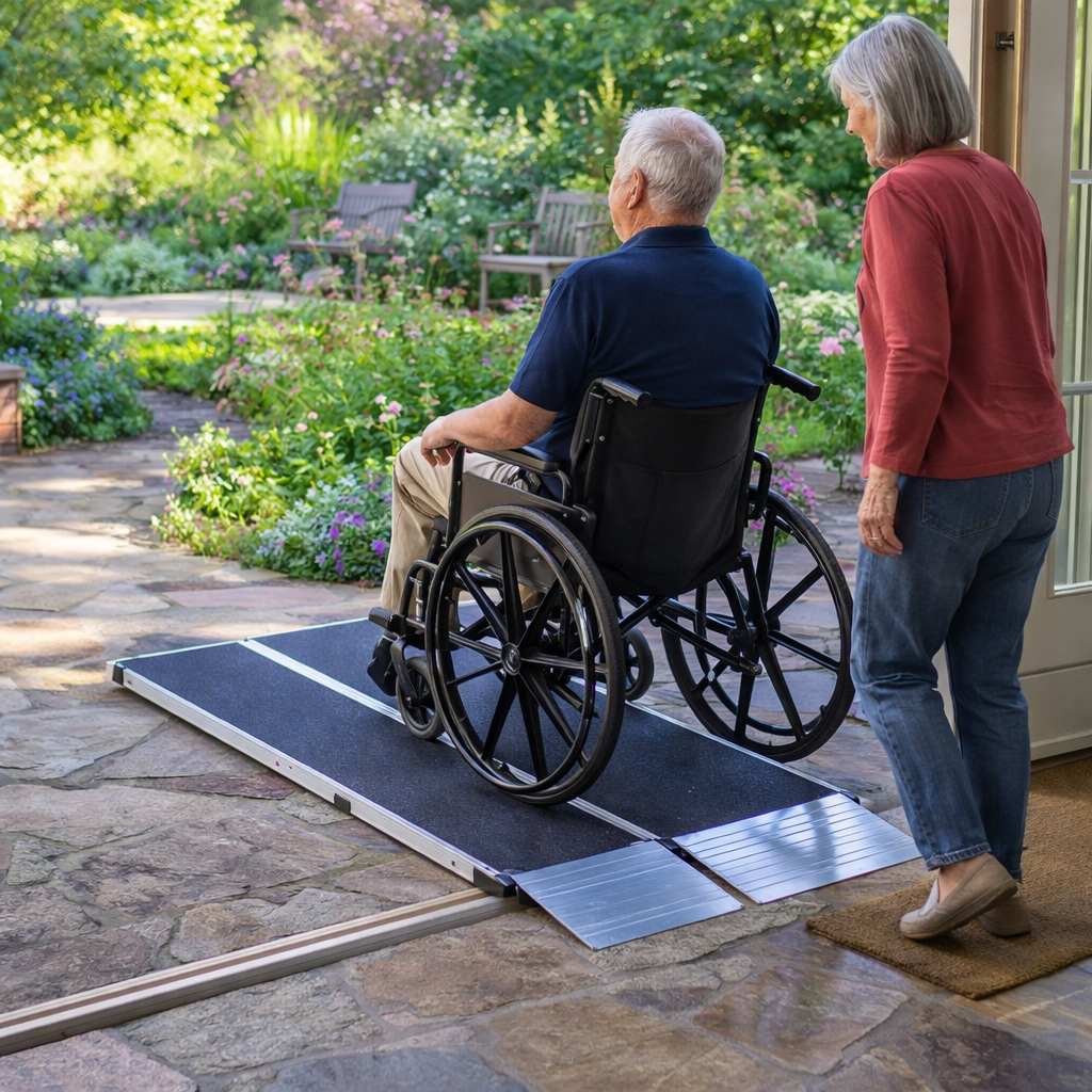 Folding Wheelchair Ramp – 3ft – Flat Hinge with Bag – Mobility Access