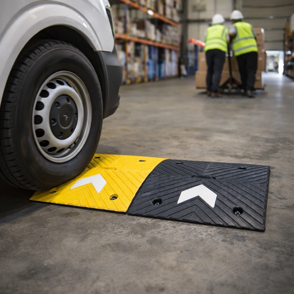Economy Speed Bump Kit – 75mm High – Recycled Rubber – Traffic Control