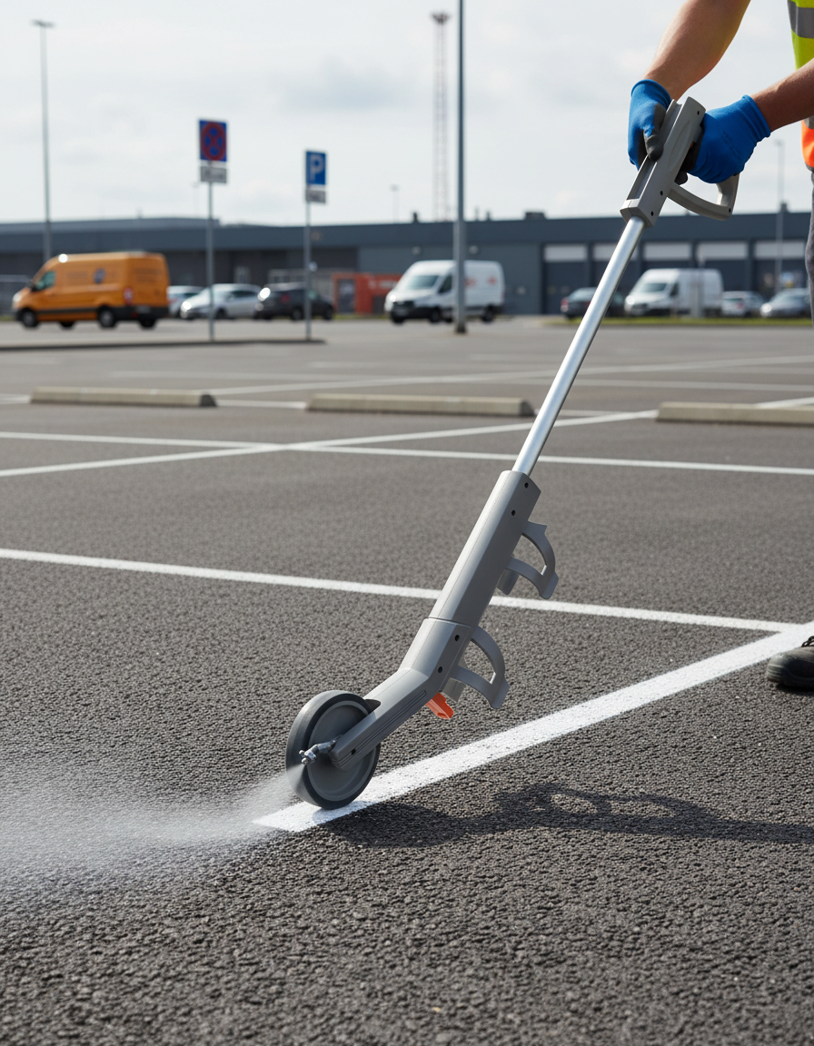 Premium EasyTrack S Spray Handle with Wheels for Enhanced Control and Precision in Marking Paint Applications