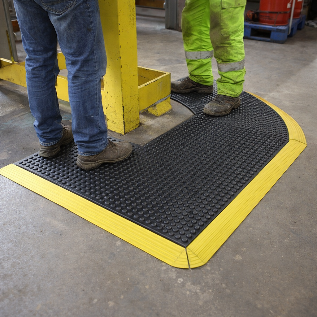 Heavy Duty o-Curve 22.5 Degree Outer Corner Mat – 91 cm – Industrial Strength – Anti-Fatigue