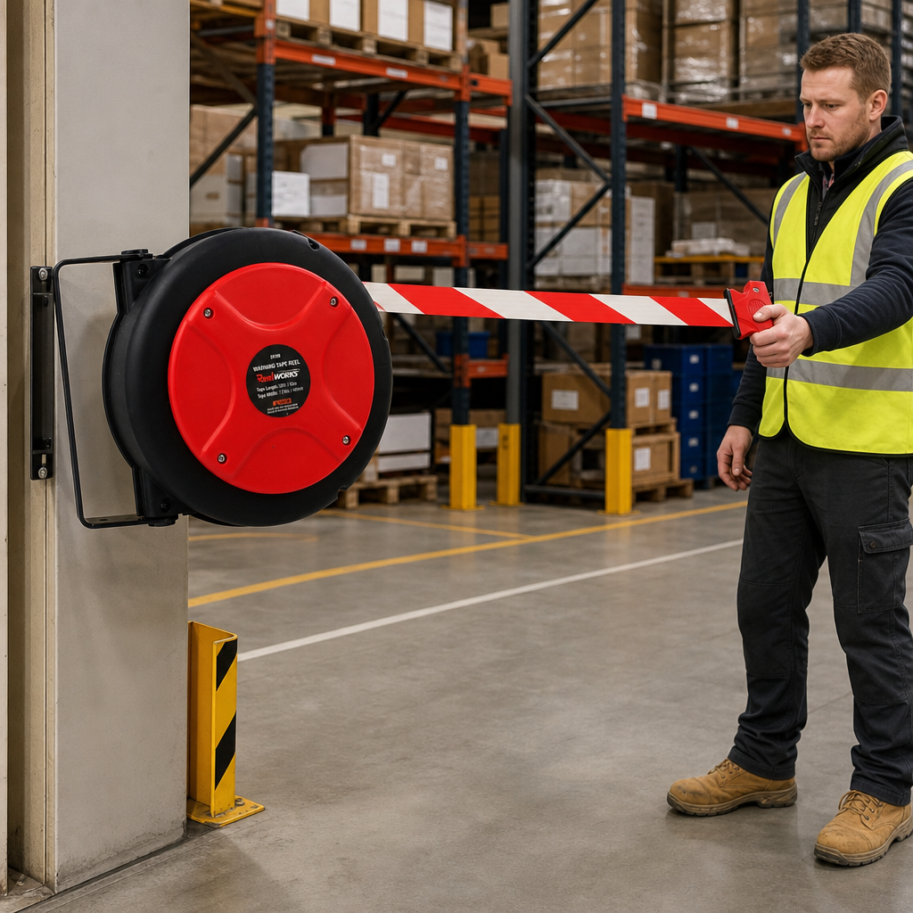 Heavy Duty Retractable Safety Barrier 16m for Indoor & Outdoor Use