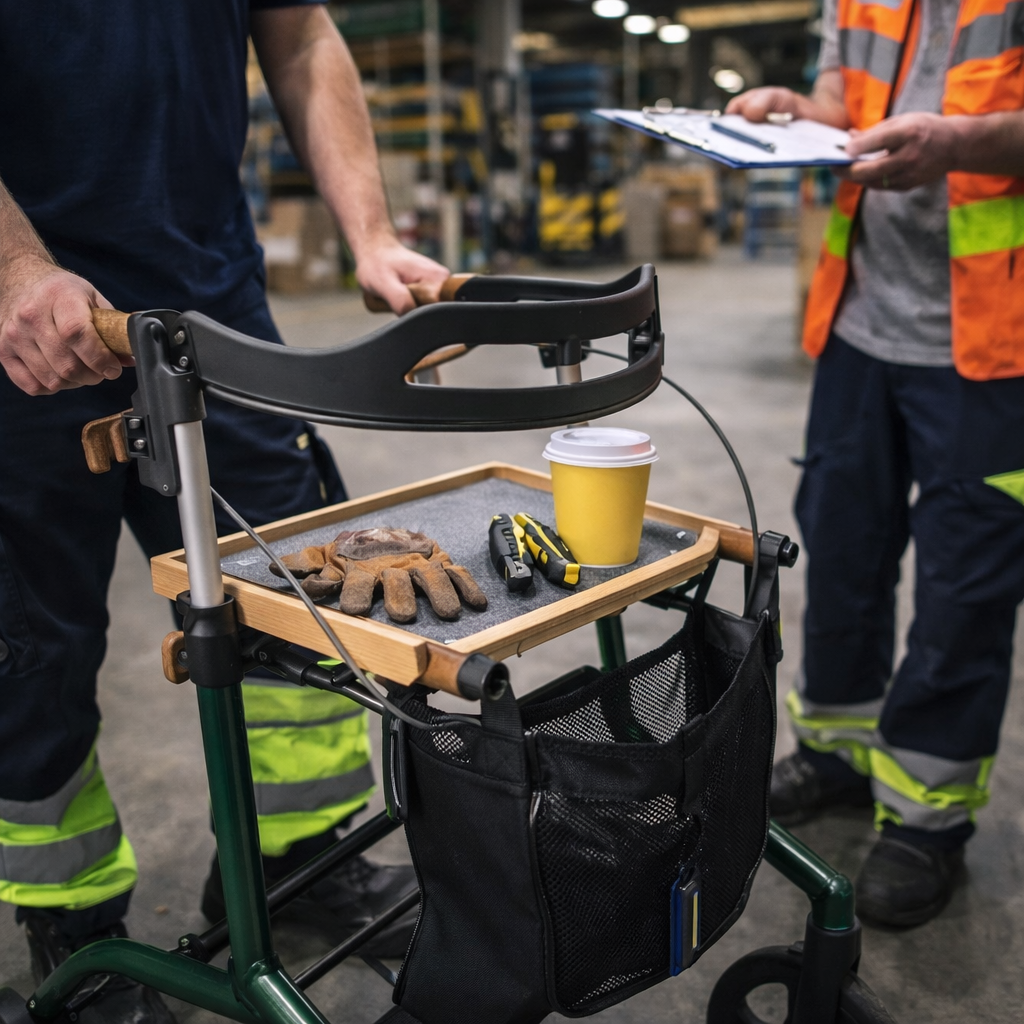 Rollator Tray – White – Easy Clean Design – Mobility Aid