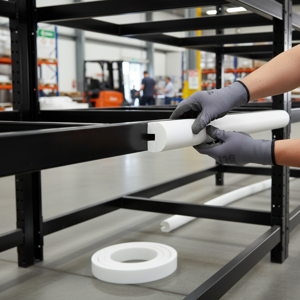 Premium White Foam Profile Protection Strips - 1 Metre Semi-Circular Edge Protectors for Clean Environments | Barriers Co