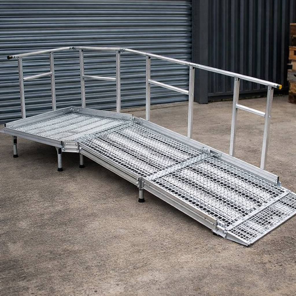 Aluminium Modular Ramp Kit – 1300mm x 3000mm – Handrails – Wheelchair Access