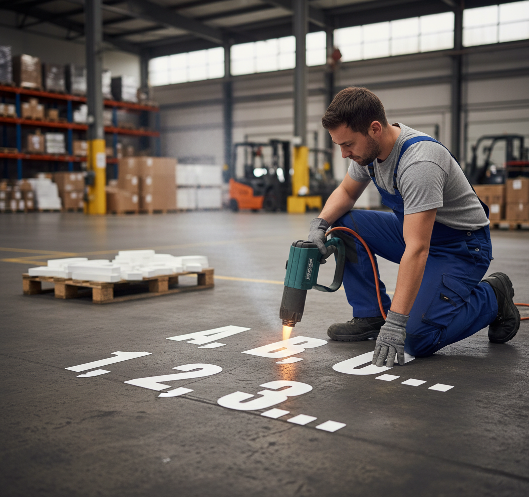 Professional Thermoplastic Letters and Numbers for High-Contrast Pavement Marking - Durable, Easy Installation, Various Sizes and Colors