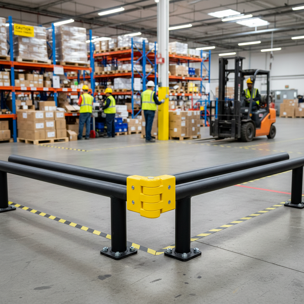 Premium Adjustable Corner for Impact Guard Rail System - Versatile Indoor Solution for Enclosures and Walkways - Detail View