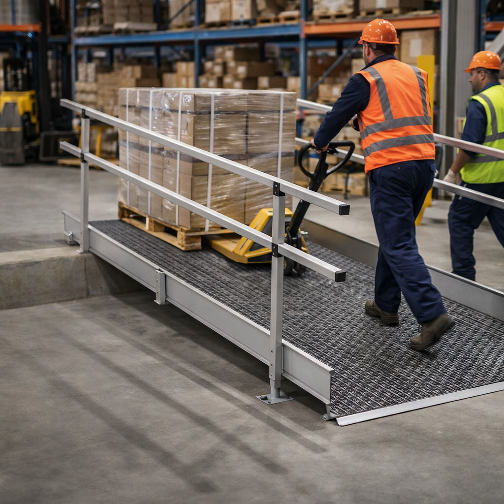 Modular Ramp System – 1500mm x 2310mm – Double Handrails – Indoor/Outdoor Access