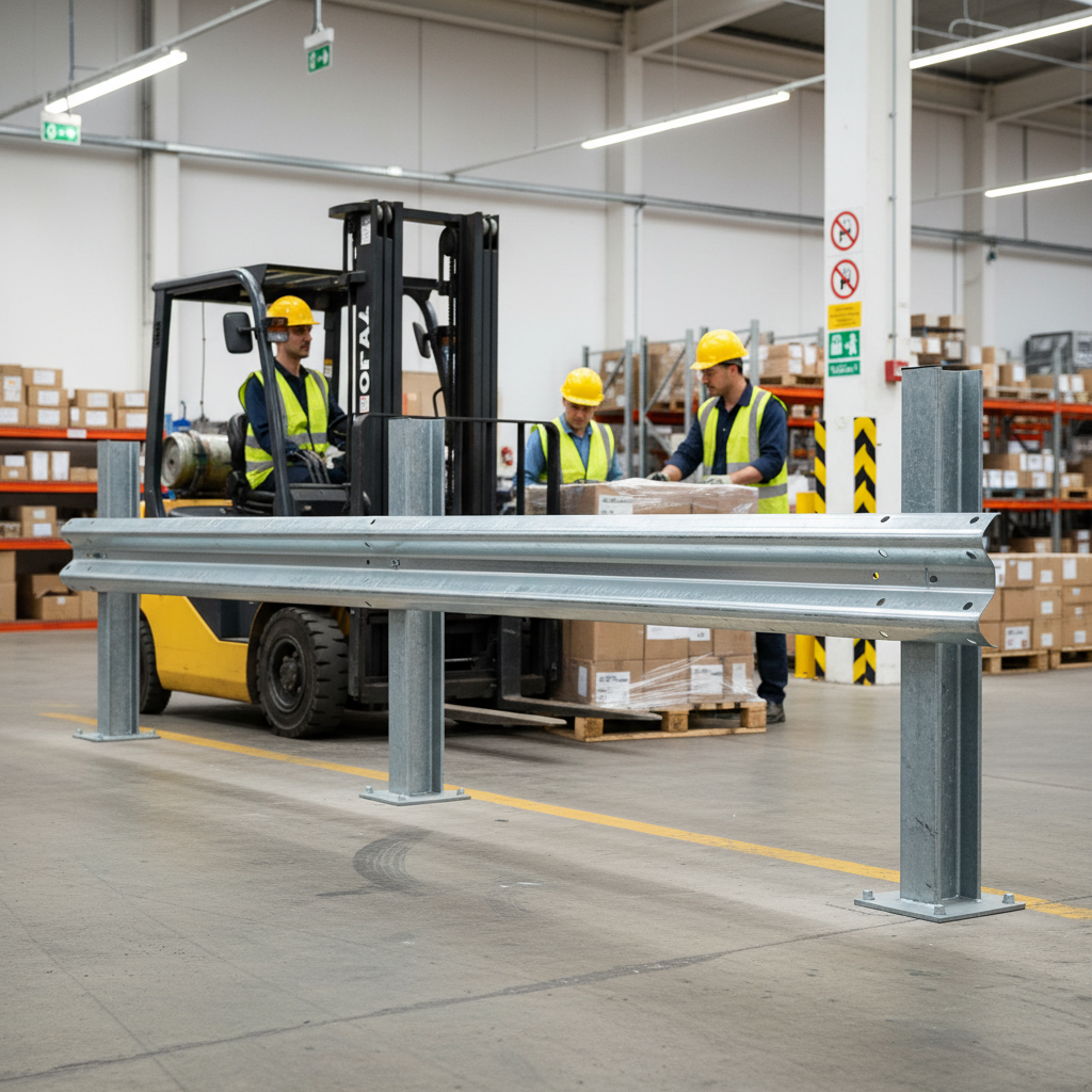 Premium 1.6m Heavy Duty Barrier Beam Made of Galvanised Steel - Rust-Resistant Safety Solution... - side view | Barriers Co