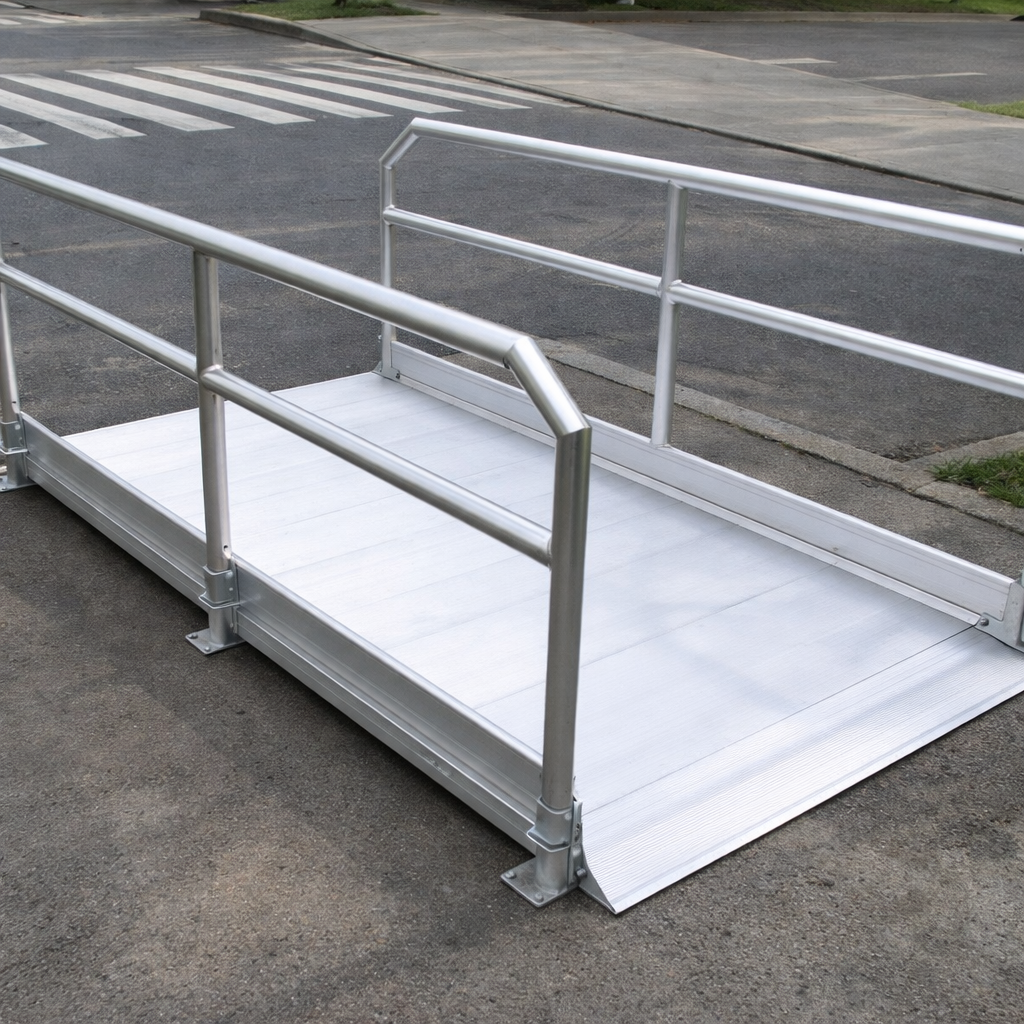 Pedestrian Ramps – 1990mm Long x 1000mm Wide – Handrails – Indoor/Outdoor