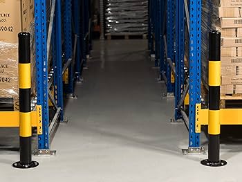 900mm High-Visibility Black & Yellow Steel Bollard 2