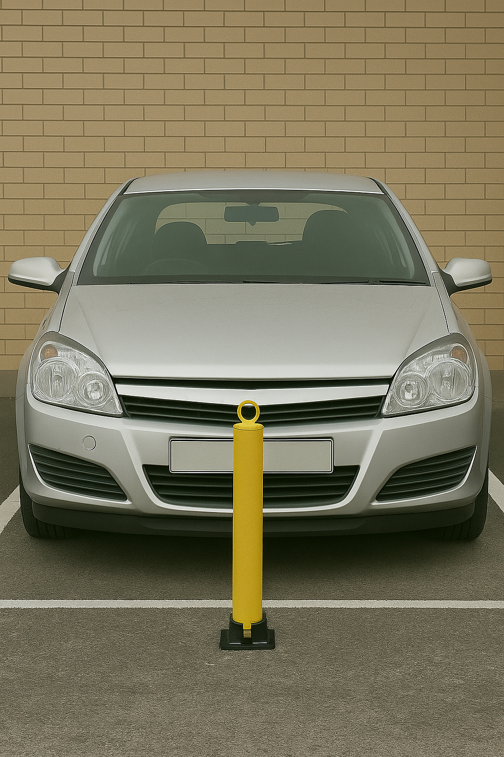 900mm High Fold Down Parking Post With Integral Lock & Top Mounted Eyele 3